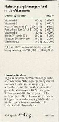 Vitamine B-complex capsules 90 stuks, 42 g