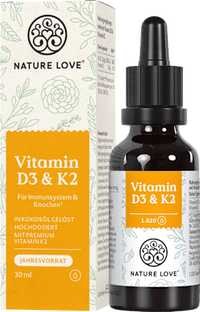 Vitamine D3 1000 IE + K2 druppels, 30 ml