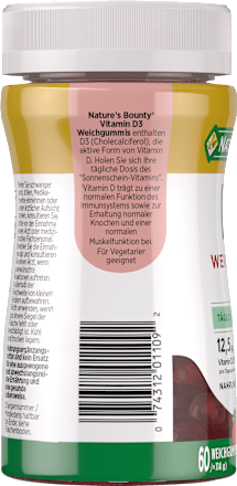 Vitamine D3 zachte gums 500 IE 60 stuks, 114 g
