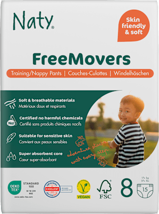 Babybroekjes Free Movers Maat 8 (17+ kg), 15 stuks
