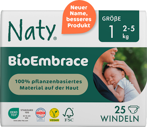 BioEmbrace luiers maat 1 (2-5 kg), 25 stuks
