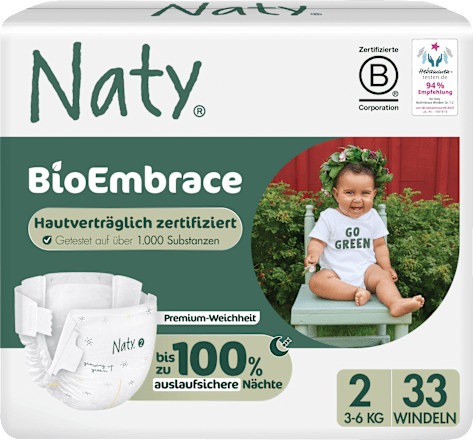 BioEmbrace luiers maat 2 (3-6 kg), 33 stuks