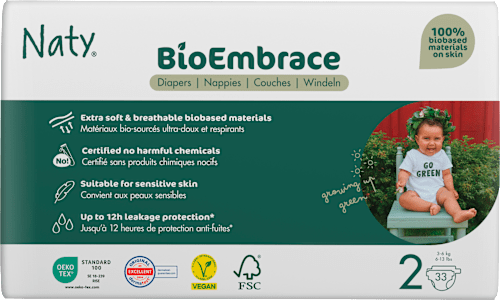 Windeln BioEmbrace Gr. 2 (3-6 kg), 33 St