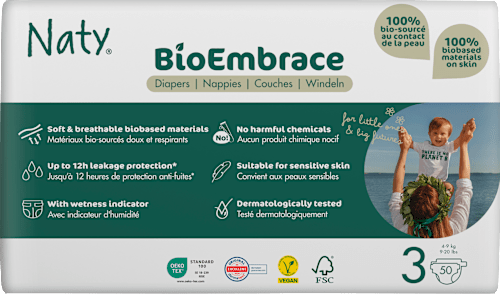 BioEmbrace luiers maat 3 (4-9 kg), 50 stuks