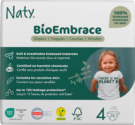 BioEmbrace luiers maat 4 (7-18 kg), 26 stuks