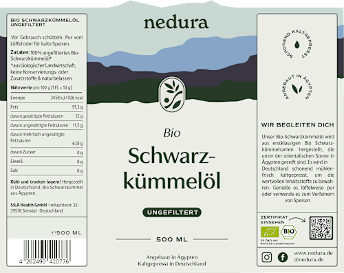 Schwarzkümmelöl ungefiltert, 500 ml