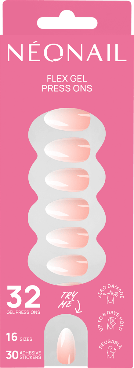 NÉONAIL Press Ons Baby Boomer Rose Medium Almond, 32 St