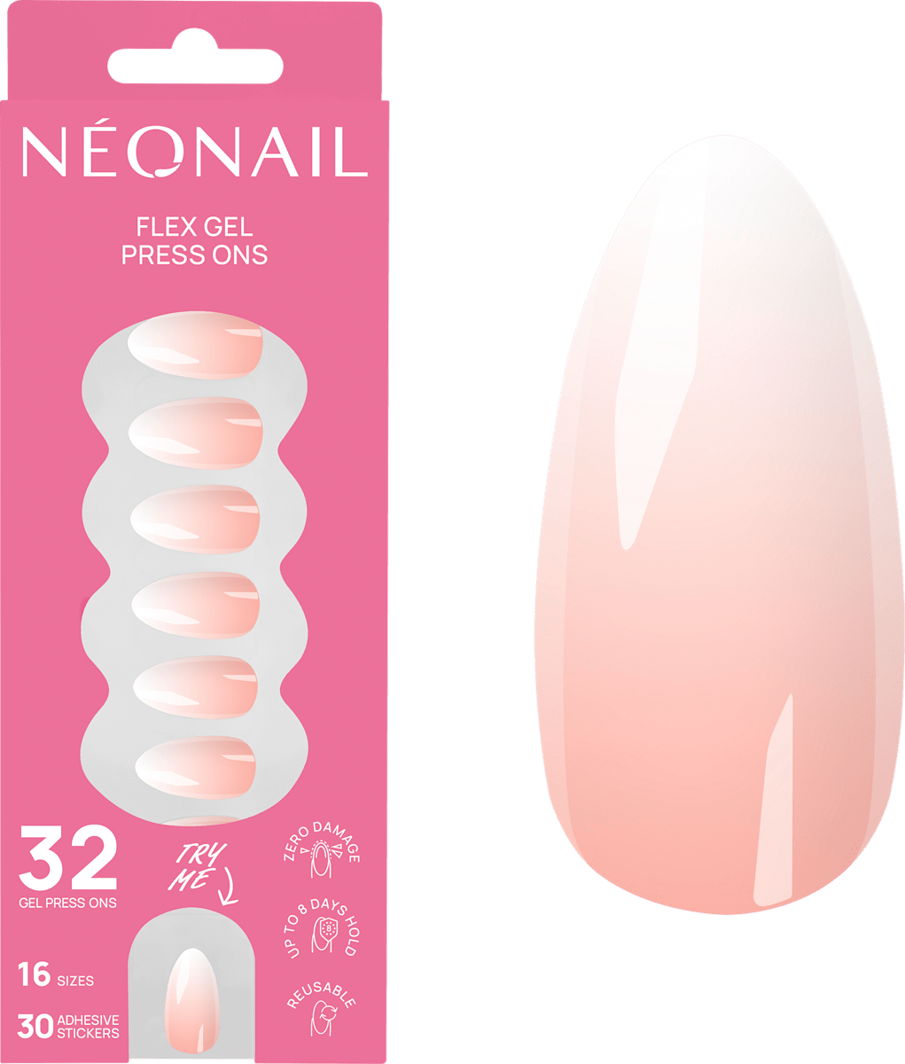 NÉONAIL Press Ons Baby Boomer Rose Medium Almond, 32 St