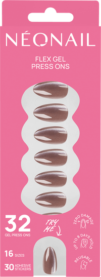 NÉONAIL Press Ons Blush Cateye Medium Almond, 32 St