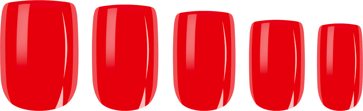 NÉONAIL Press Ons Bold Red Short Square, 30 St