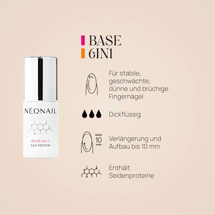 UV Nagellack Base 6in1 Silk Protein, 7,2 Millimeter