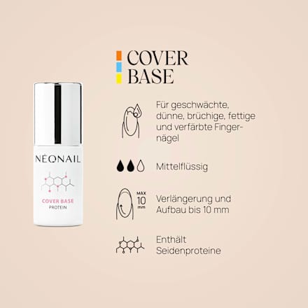 UV Nagellack Cover Base Protein Light Nude, 7,2 ml