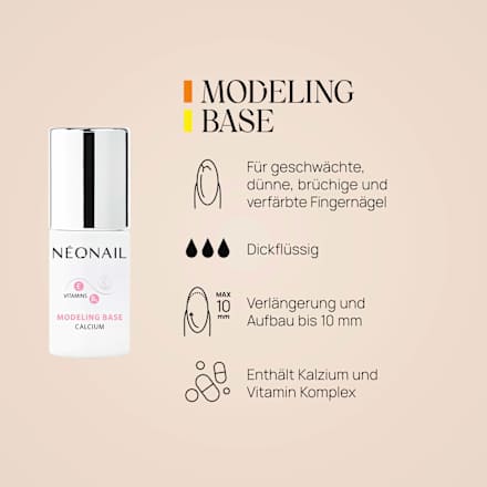 UV Nagellack Modeling Base Calcium Basic Pink, 7,2 ml