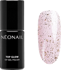 UV Nagellack Top Glow Gold Flakes, 7,2 Millimeter