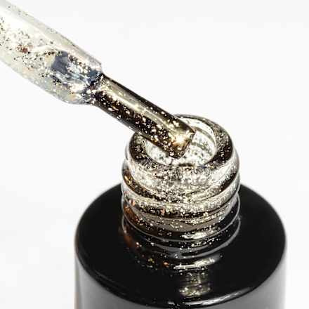 UV Nagellack Top Glow Gold Flakes, 7,2 Millimeter