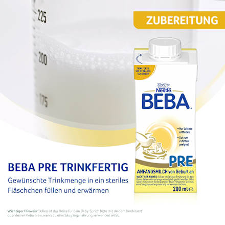 Anfangsmilch Pre trinkfertig von Geburt an, 200 ml