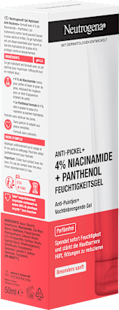 Anti-puistjes gezichtsgel niacinamide + panthenol, 50 ml
