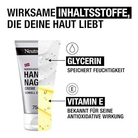 Hand- en nagelcrème, snel intrekkend, 75 ml