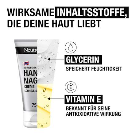 Hand- & Nagelcreme, schnell einziehend, 75 ml