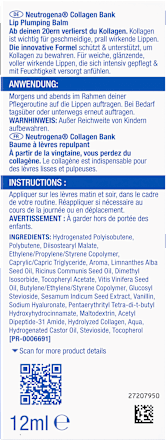 Lippenpflege Collagen Bank Lip Plumping Balm Vanilla, 12 ml