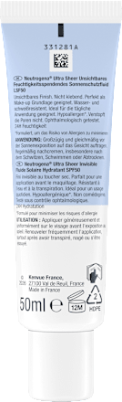 Sonnenfluid Gesicht, ultra sheer feuchtigkeitsspendend, LSF 50, 50 ml