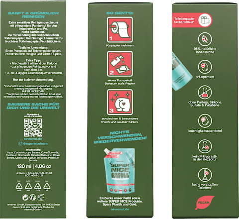 Feuchtschaum für Toilettenpapier Sensitive, 120 ml