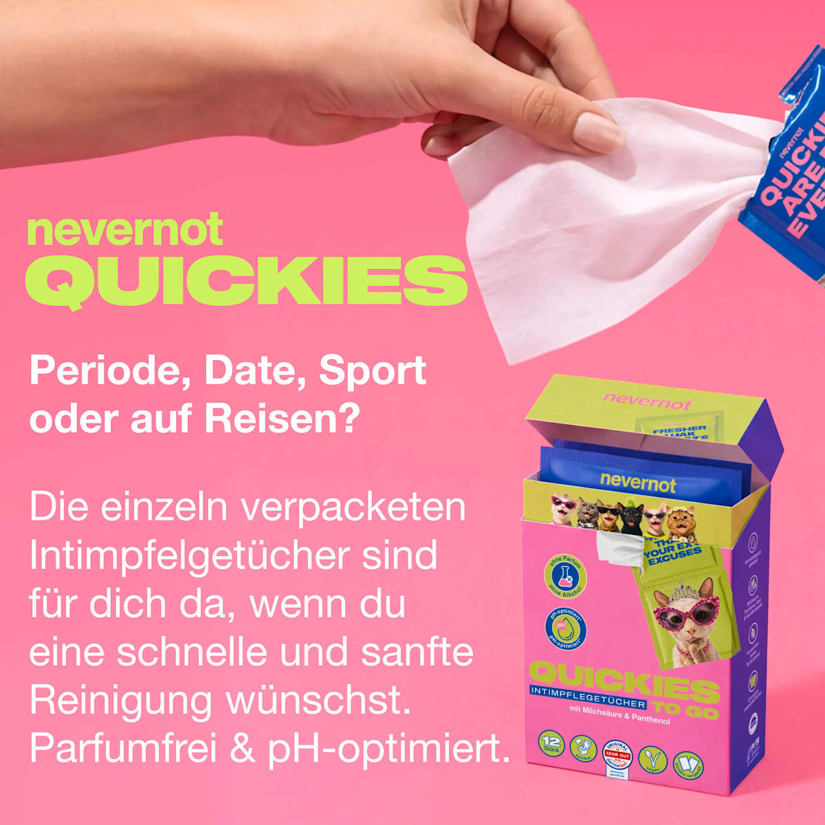 nevernot Intimpflegetücher Quickies, 12 St