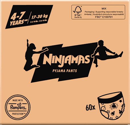 Pyjamabroek voor jongens van 4-7 jaar, maandbox, 60 stuks