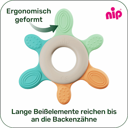 Beißring türkis/orange, 1 St