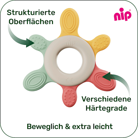 Beißring türkis/orange, 1 St