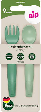 Esslernbesteck grün 2tlg., 2 St