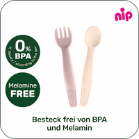 Eetbestek roze/beige 2 stuks, 1 stuk