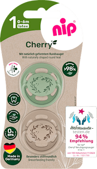 Schnuller Cherry mint/braun, Gr.1, 0-6 Monate, 2 St