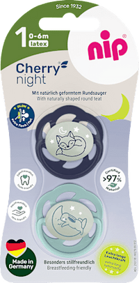 Schnuller Cherry night blau/mint Gr. 1,  0-6 Monate, 2 St