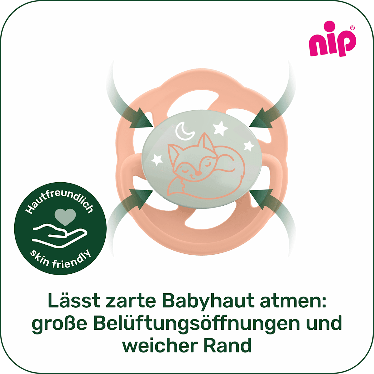 Nip Schnuller Cherry night blau/mint Gr. 2,  6-18 Monate, 2 St