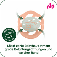 Nip Schnuller Cherry night blau/mint Gr. 2,  6-18 Monate, 2 St