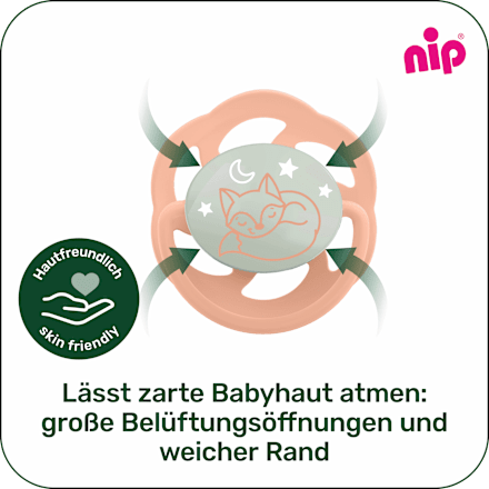 Schnuller Cherry night blau/mint Gr. 2,  6-18 Monate, 2 St