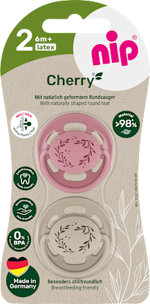 Schnuller Cherry rot/braun, Gr.2, ab 6 Monaten, 2 St