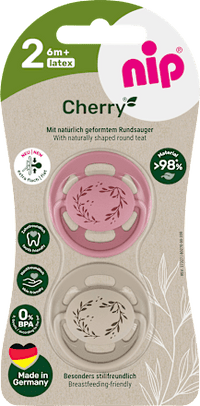 Schnuller Cherry rot/braun, Gr.2, ab 6 Monaten, 2 St