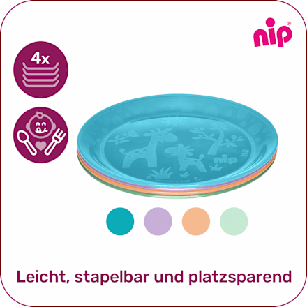 Teller bunt, 4 St