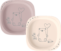 Borden paars/beige, 2 stuks