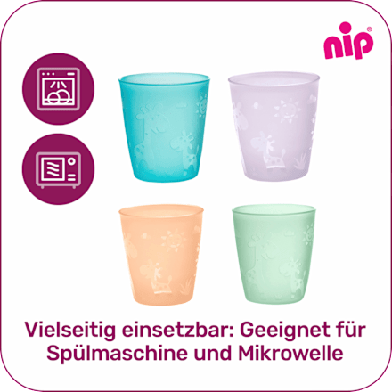 Trinkbecher bunt, ab 12. Monat, 250 ml, 4 St