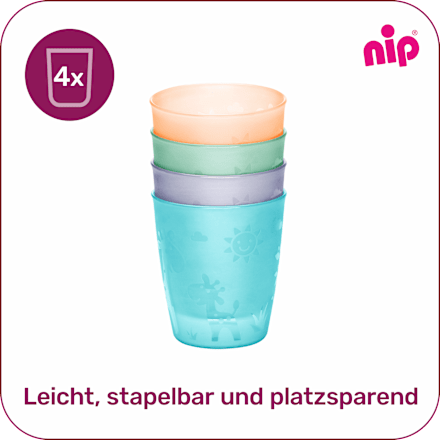 Drinkbekers kleurrijk, 4 stuks