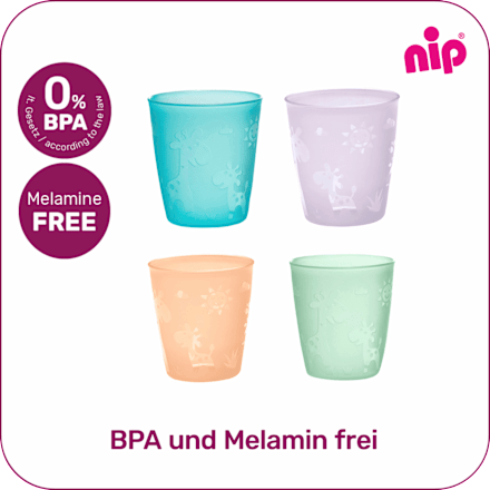 Drinkbekers kleurrijk, 4 stuks