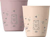 Drinkbekers paars/crème, 2 stuks