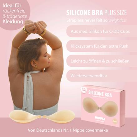 Nippelcover Silicone Bra Nude Large C-DD Cup, 1 St