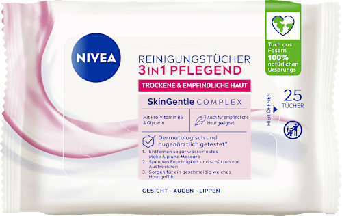 3-in-1 voedende make-upremoverdoekjes, 25 stuks