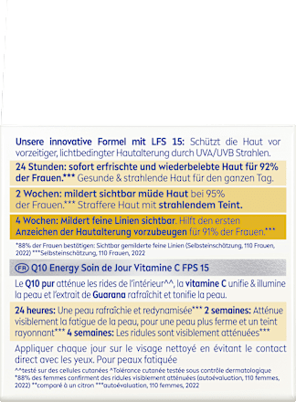 Anti-rimpel gezichtscrème Q10 Energy SPF 15, 50 ml