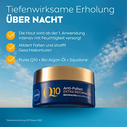 Anti-rimpel nachtcrème Q10 extra rijk, 50 ml