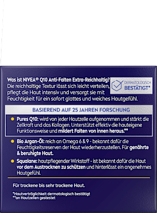 Anti-rimpel nachtcrème Q10 extra rijk, 50 ml